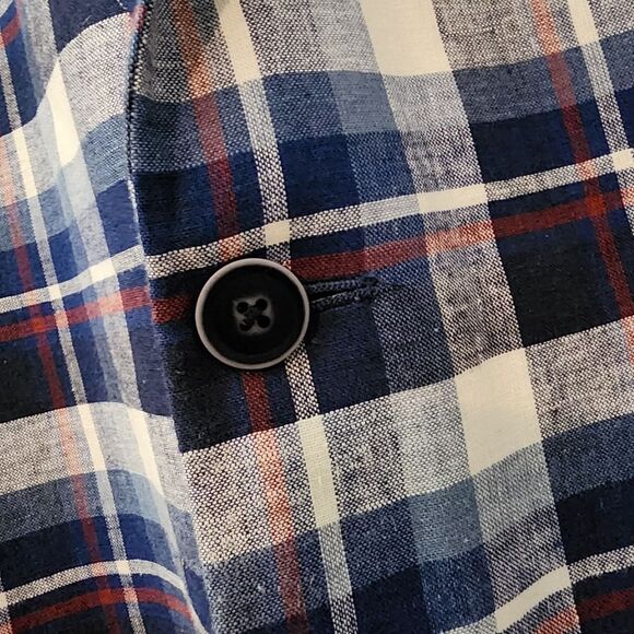 Nautica Brielle Linen Blend Jacket in Multicolor Plaid - Picture 9 of 14